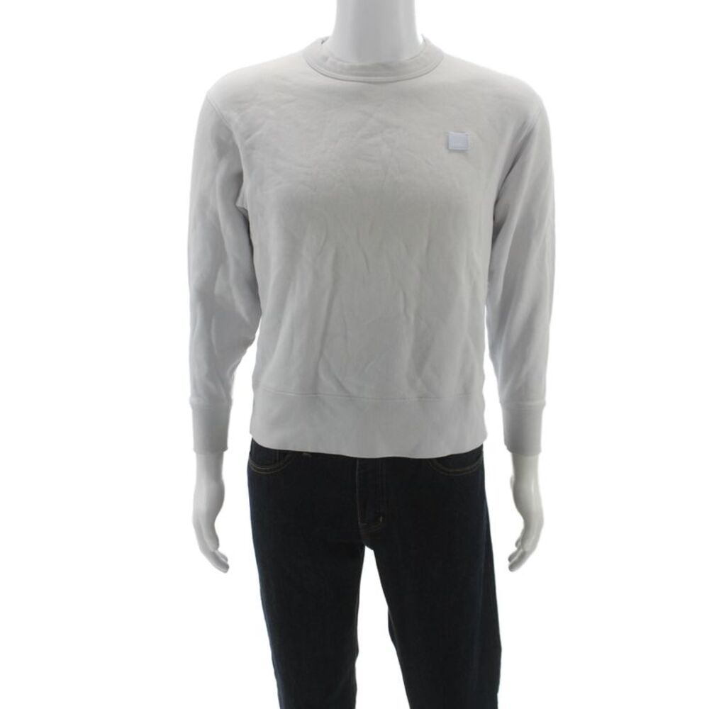 ACNE Studios Mens Pullover Sweatshirt Crew Neck Gray Cotton Long Sleeve Size XS